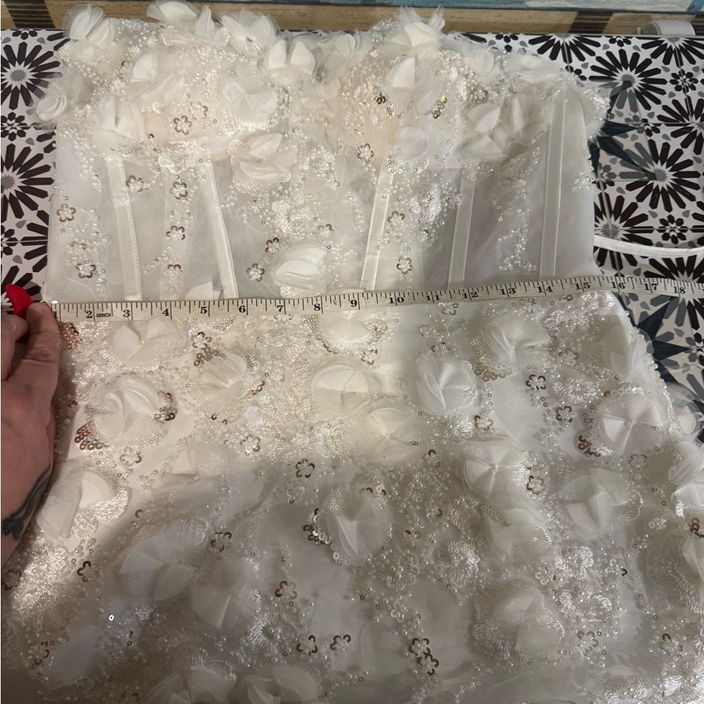 White Floral Lace Wedding Dress - Picture 16 of 16